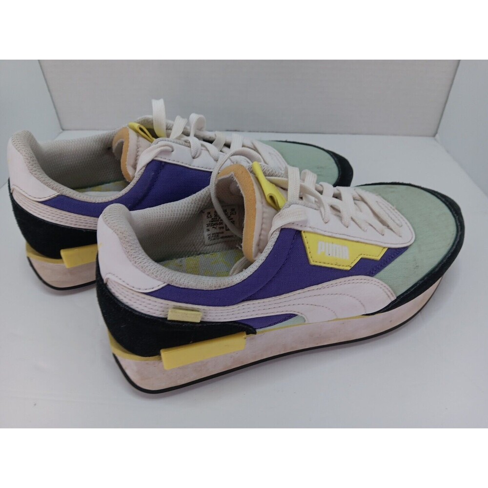 Women's Size 6.5 - PUMA Future Rider Play On White Multi Purple Yellow